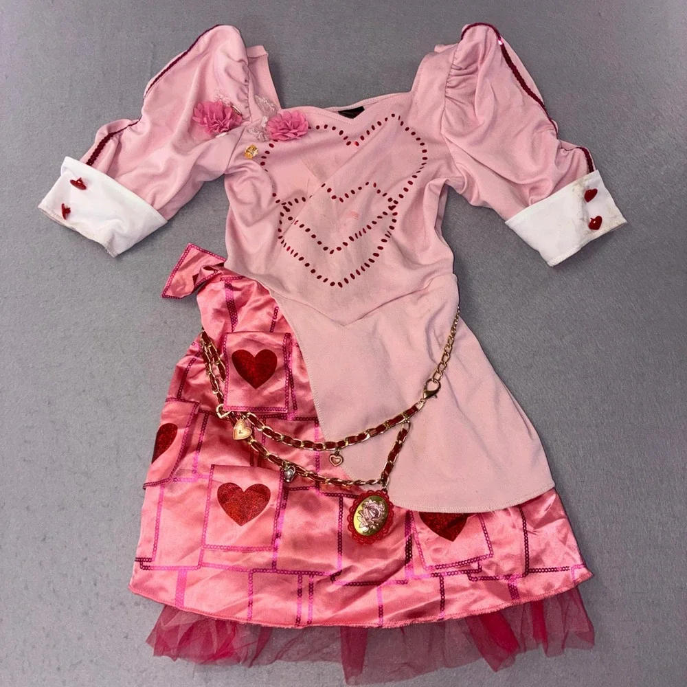 Spirit Disney Descendants Rise of Red Bridget Costume M Pink Hearts